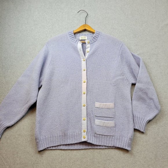 Barrie Sweaters - Barrie Cardigan Sweater Blue Womens Size S Shetland Pure New Wool Gold Buttons